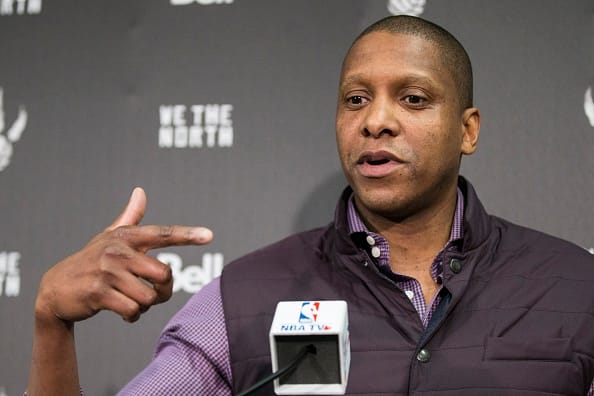 TORONTO, ON - APRIL 16: Toronto Raptors' President and General Manager Masai Ujiri talks to the media ahead of their first game against Washington Wizards. (Bernard Weil/Toronto Star via Getty Images)